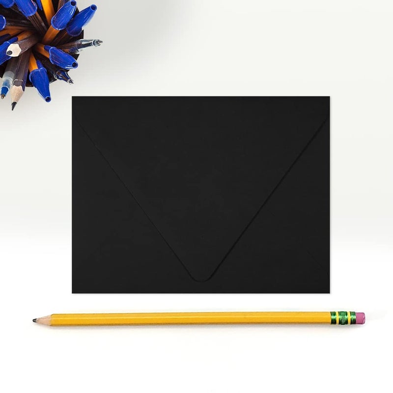 LUXPaper A2 Contour Flap Invitation Envelopes | 4 3/8" x 5 3/4" | Midnight Black | 80lb. Text | 50 Qty - Image 3
